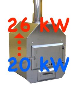 Außenofen Holzofen 26 kW - aus Edelstahl AISI 304 - normale Verwendung und Aufbereitung von Wasser mit chemischen Präparaten