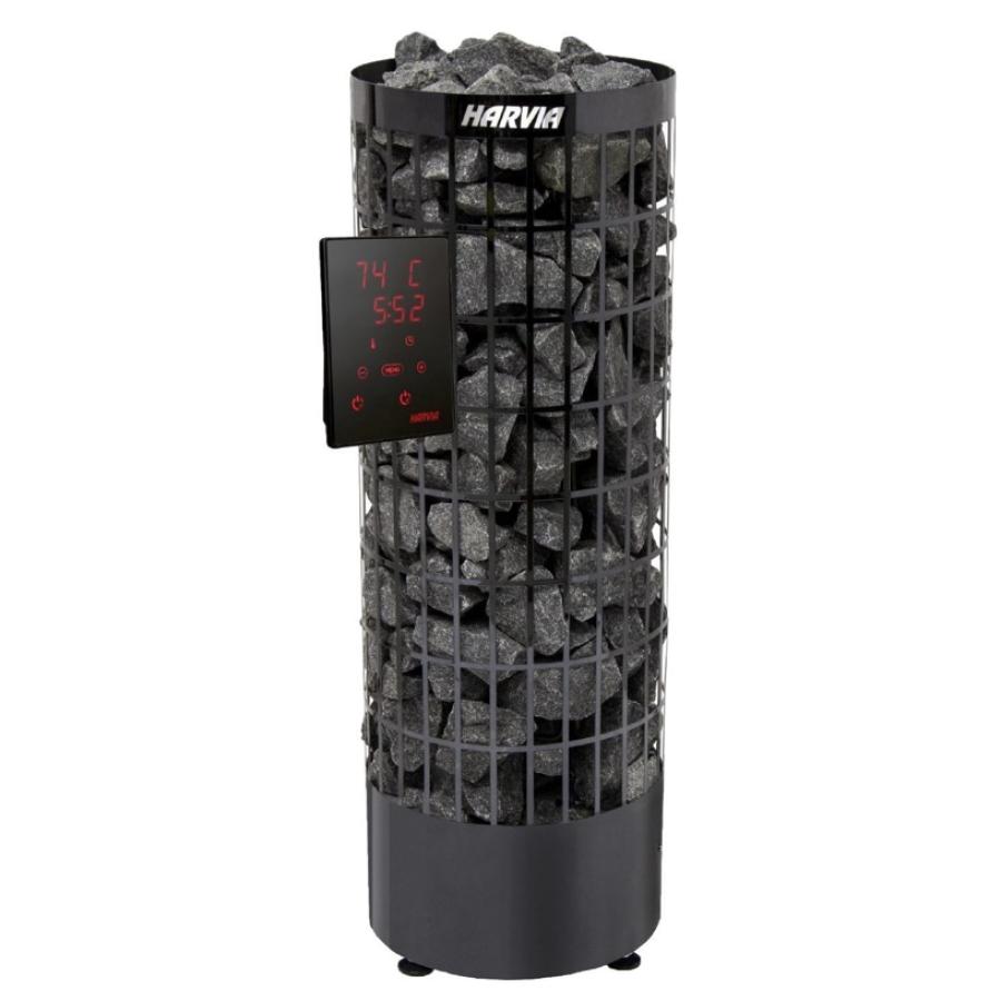 Harvia Cilindro PC90XE 9,0 kW Blacksteel - 4 Pakete Saunasteine