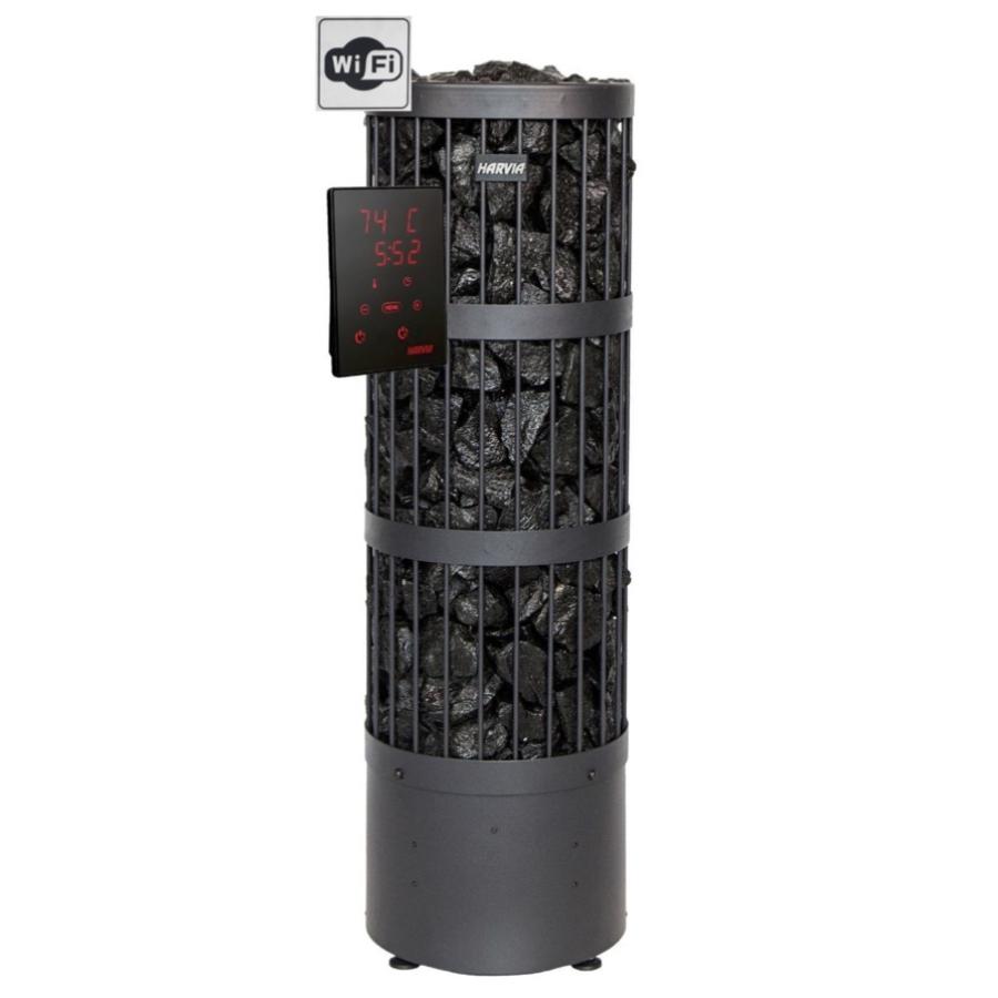 Harvia Legend PO110XW 10,8 kW WIFI Blacksteel - 4 Pakete Saunasteine