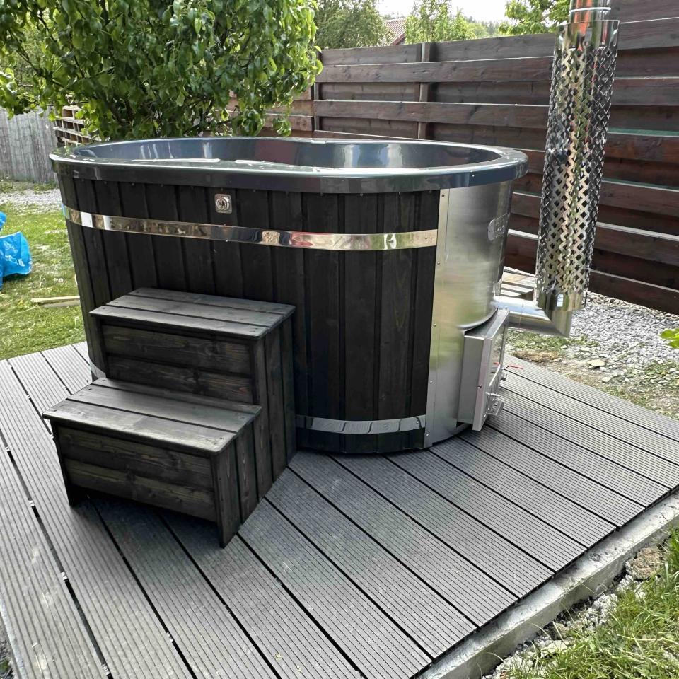 Fassbadewanne Ofuro integral - mit integriertem heizofen